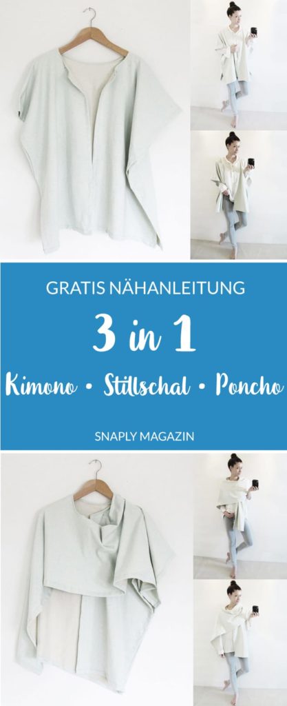 Kostenlose Nähanleitung: Kimono, Stillschal, Poncho 