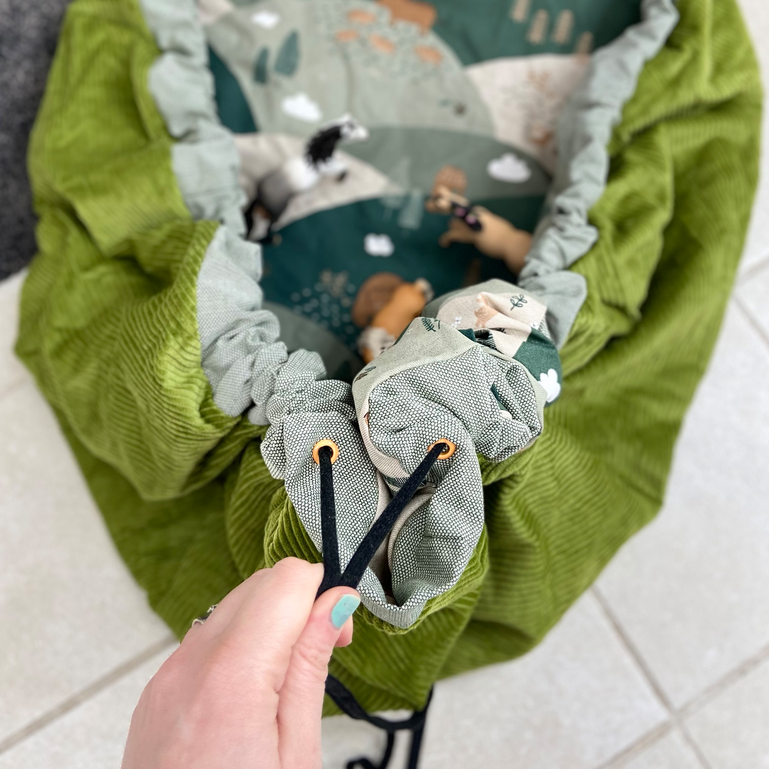 Spielzeugsack und -decke nähen –  Schnittmuster kostenlos